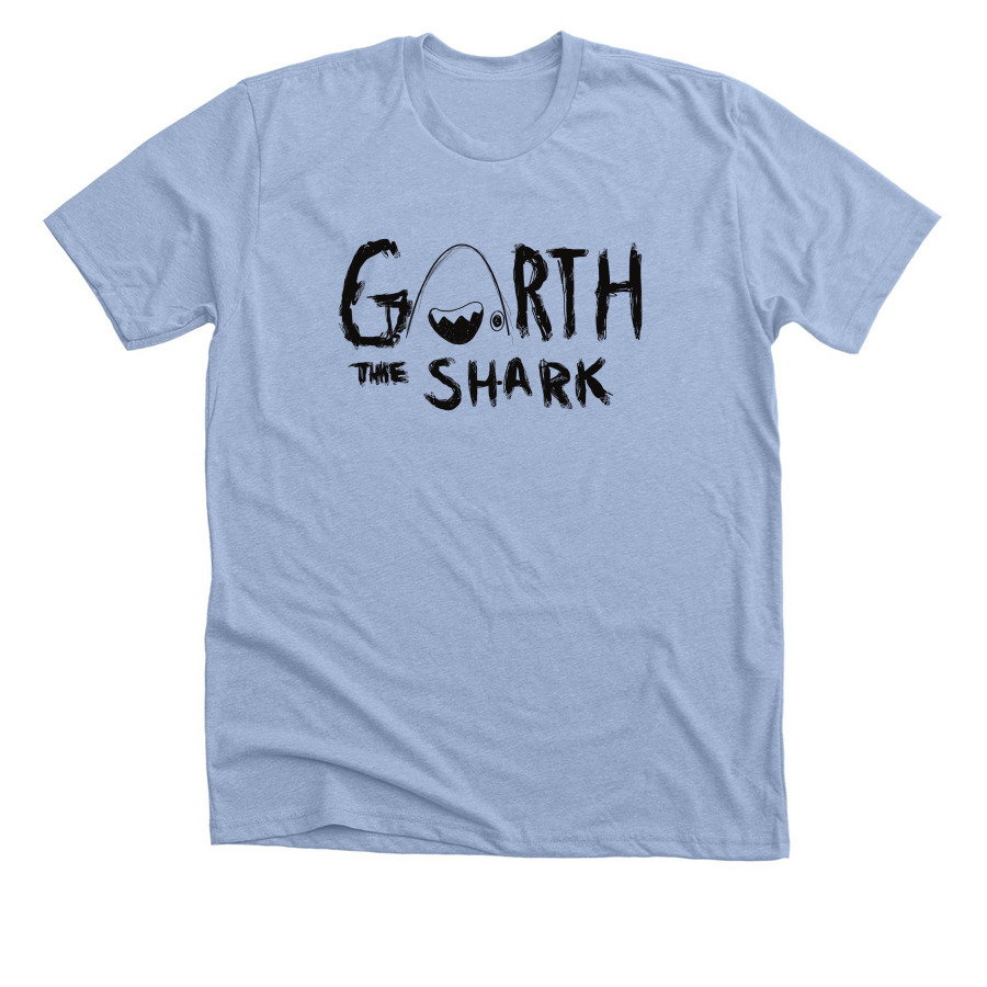 Garth the Shark, a Heather Baby Blue Premium Unisex Tee