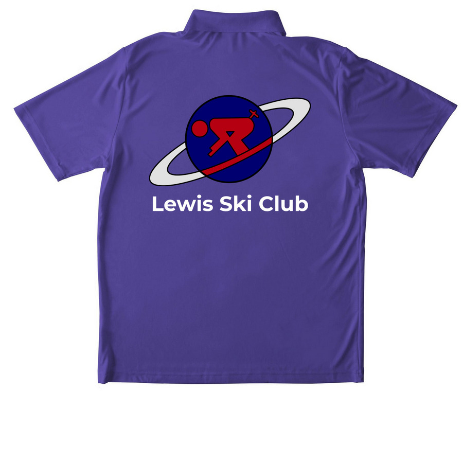 Lewis Ski Club - Spring Apparel, a Purple Unisex Performance Polo (back-view)