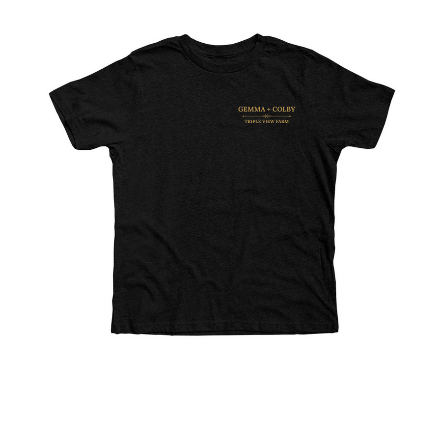 Gemma + Colby | TVF Equestrian Team Apparel, a Black Heather Premium Youth Tee