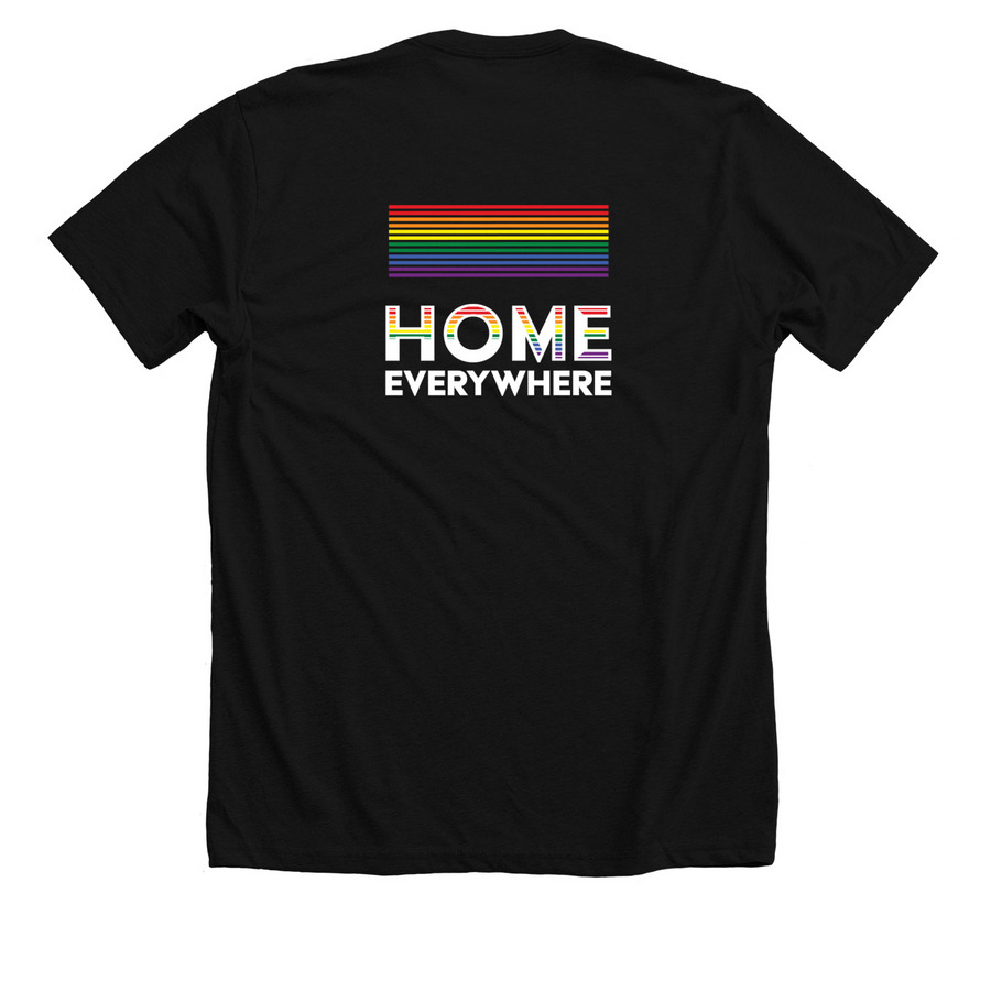 PRIDE - HOME EVERYWHERE, a Solid Black Blend Premium Unisex Tee (back-view)