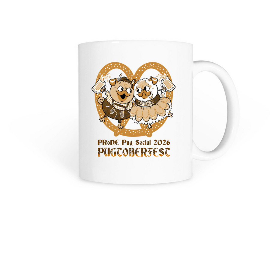 2026 Pugtoberfest Mug, a White Coffee Mug