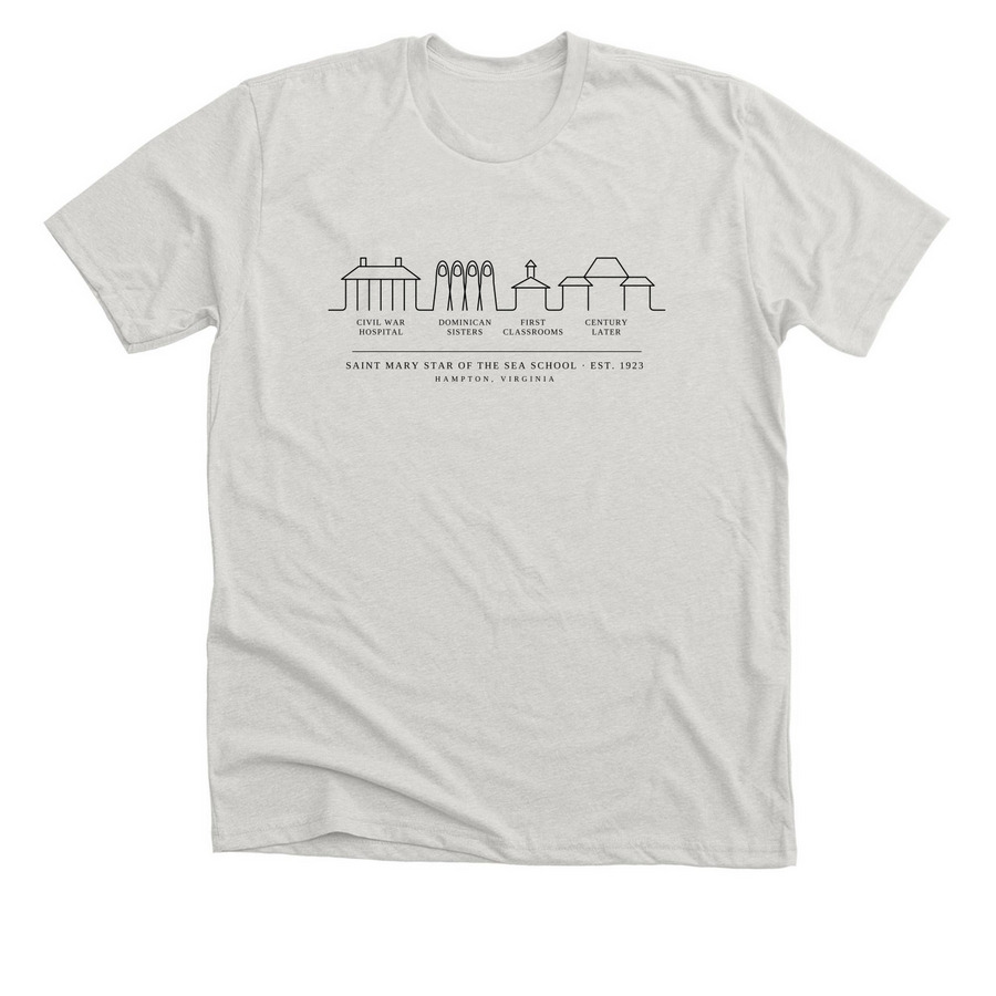 SMSS Hampton History (Light), a Heather Cement Premium Unisex Tee