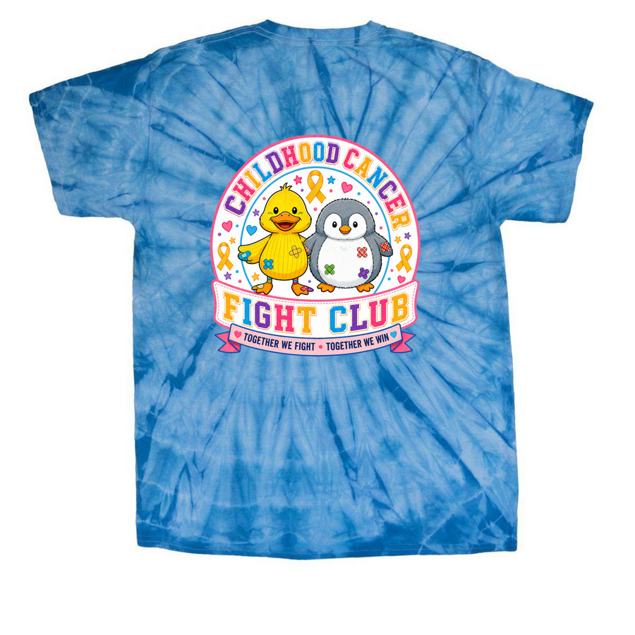 Fight Club - Adult and Youth Tie Dye, a Baby Blue Classic Tie Dye Tee (back-view)