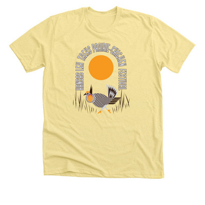 '24 Kansas Lek Treks Prairie-Chicken Festival, a Heather Yellow Gold Premium Unisex Tee