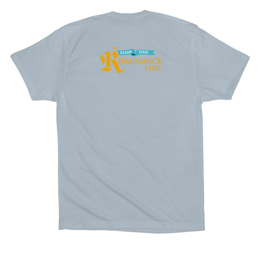 House of Duck Coat of Arms, a Light Blue Premium Cotton Tee (back-view)