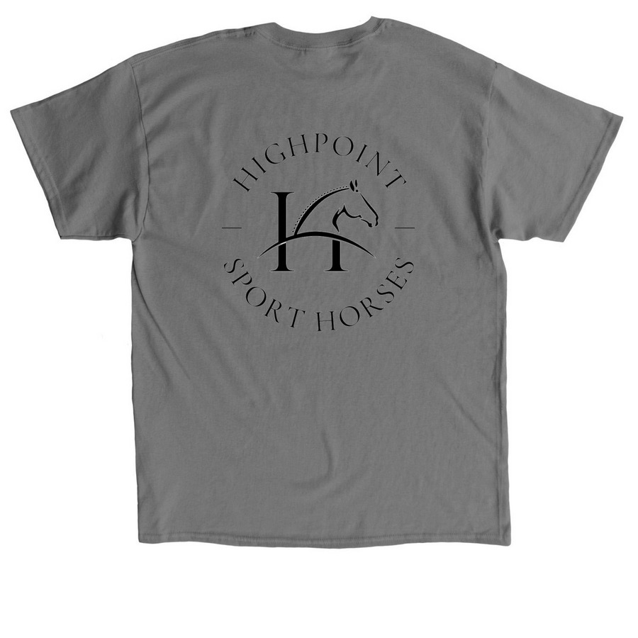 HIGHPOINT SPORT HORSES, a Charcoal Classic Unisex Tee (back-view)