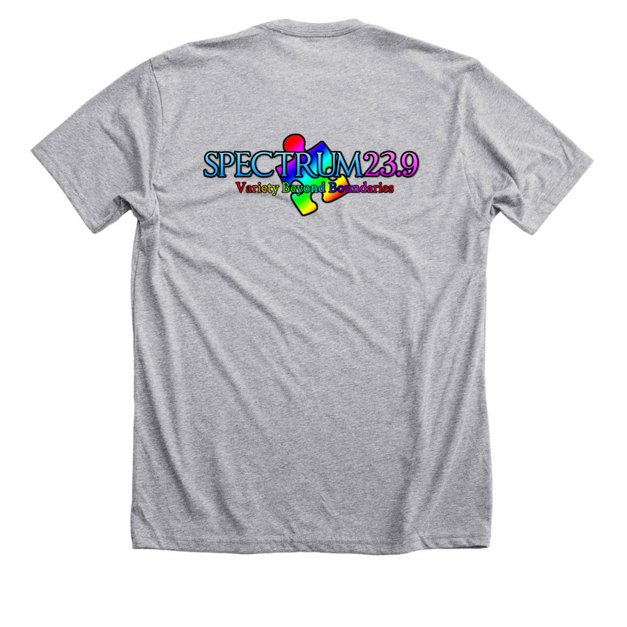 Spectrum239 Apparel, a Athletic Heather Premium Unisex Tee (back-view)