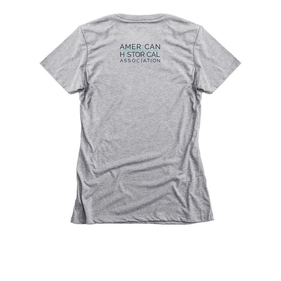 Everything Has A History (Pride Flag Shirt), a Dark Heather Grey Women's Slim Fit Tee (back-view)