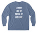 Colt Strong ???, a Blue Jean Comfort Colors Long Sleeve Pocket Tee (back-view)