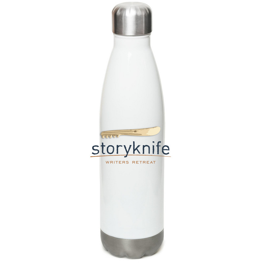 Storyknife Water Bottles, a White Stainless Steel Water Bottle