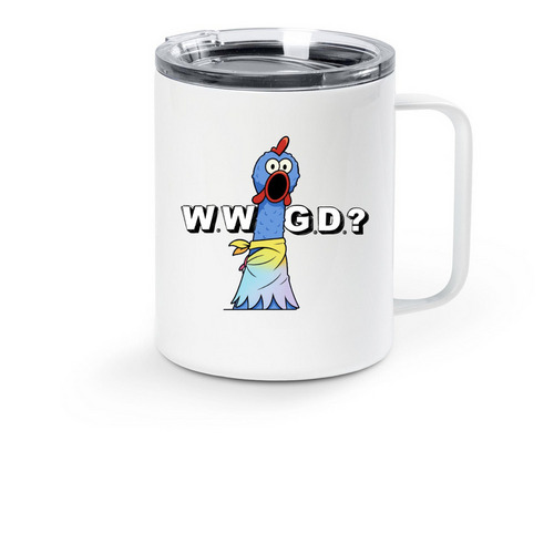 WWGD? Gerald Inspiration Mug, a White Stainless Steel Travel Mug