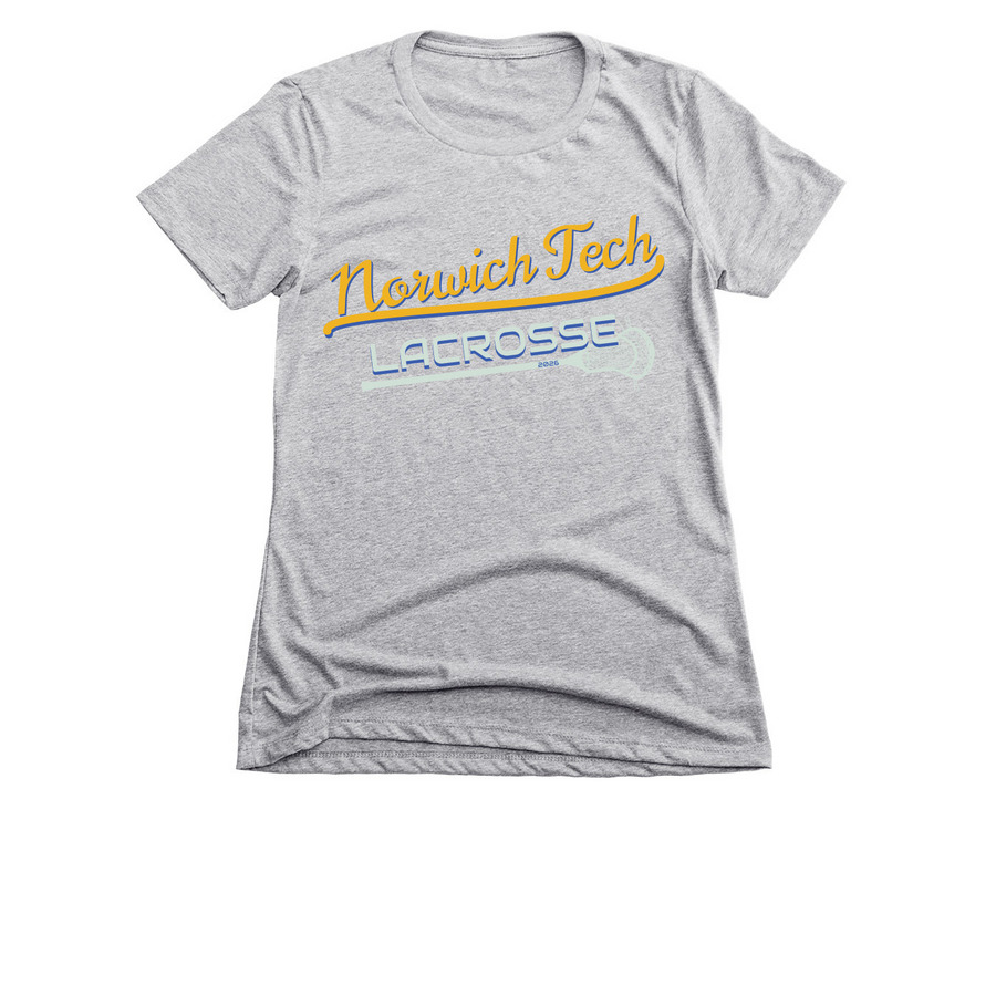 Support Norwich Tech Lacrosse 2026, a Dark Heather Grey Women's Slim Fit Tee