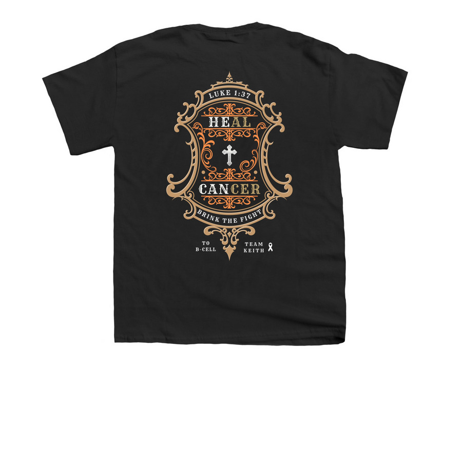 Luke 1:37 - He Can&nbsp;, a Black Youth Unisex Tee (back-view)