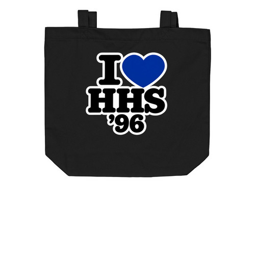 I LOVE HHS'96, a Black Organic Cotton Tote Bag
