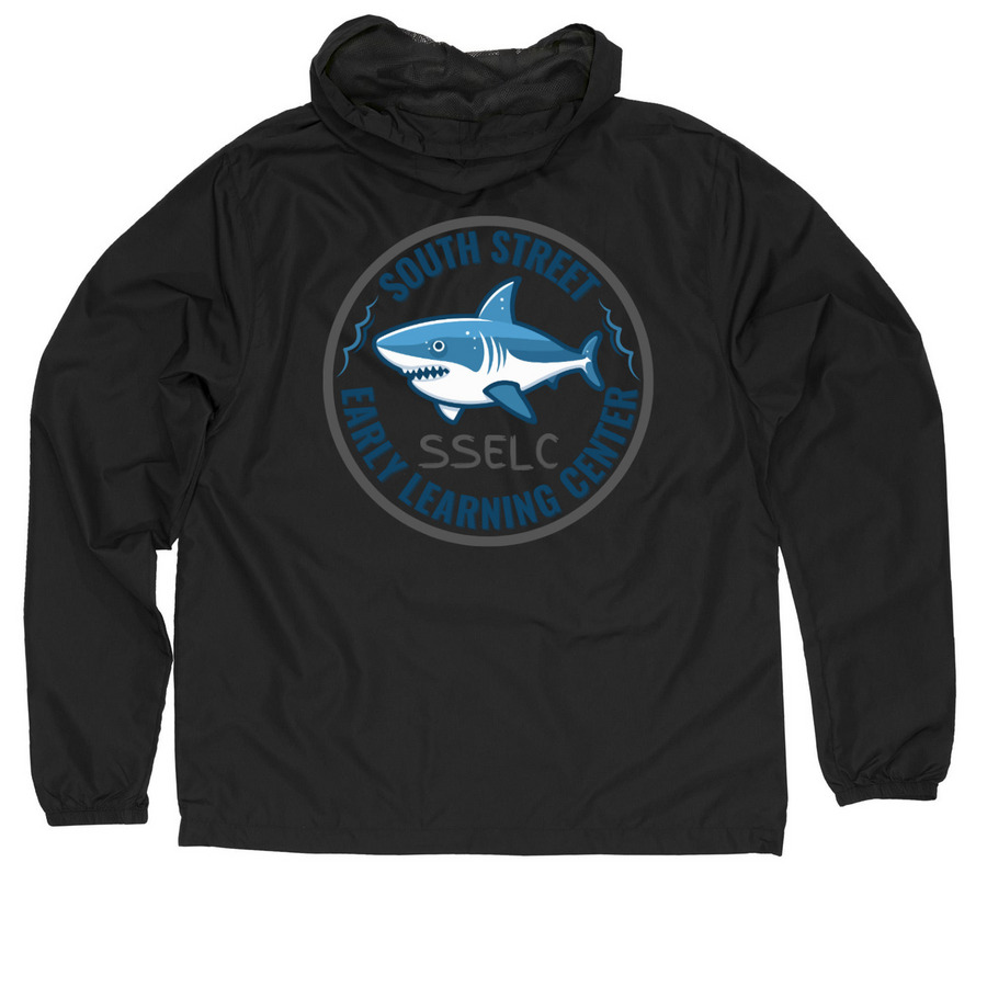 South Street Jacket, a Black Quarter-Zip Windbreaker (back-view)