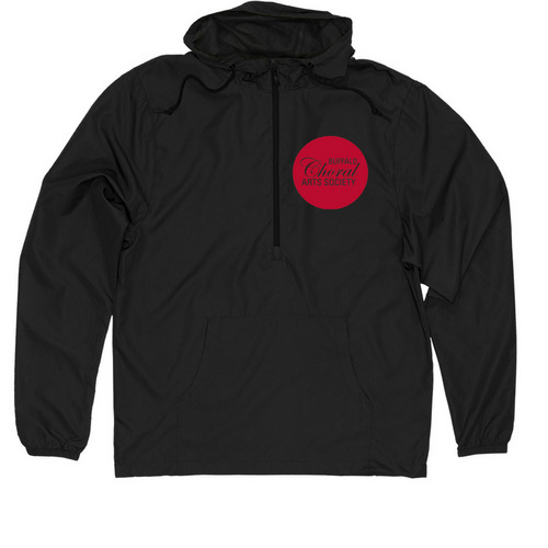 BCAS Red Circle Windbreaker, a Black Quarter-Zip Windbreaker