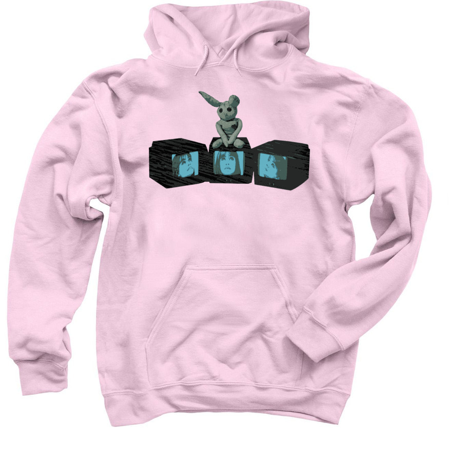 LIKE ITS A HABIT Bunny Graphic, a Light Pink Pullover Hoodie