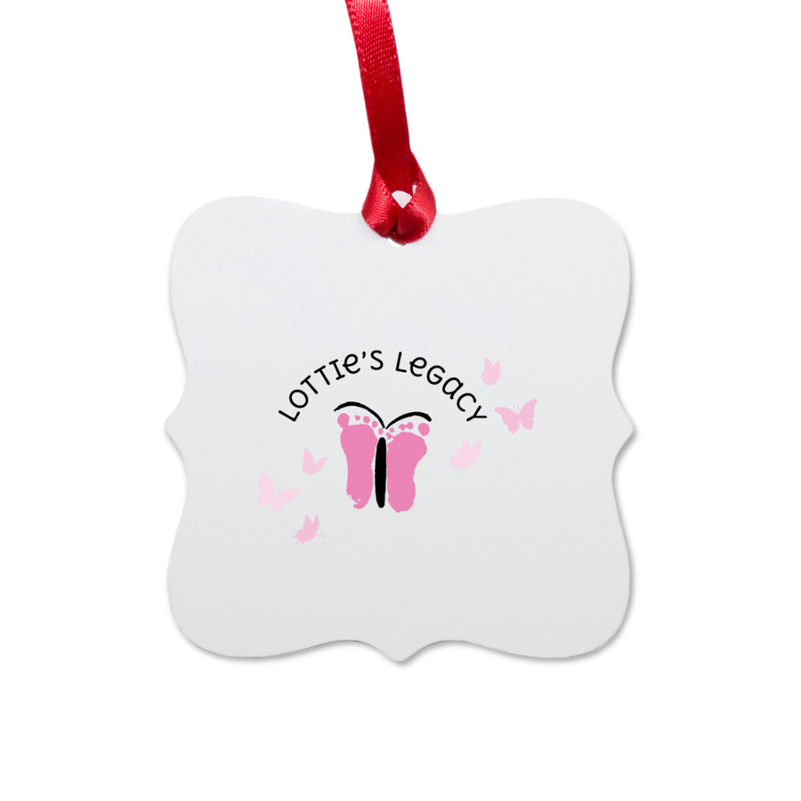 Lottie's Legacy Christmas Ornament, a White Aluminum Square Ornament