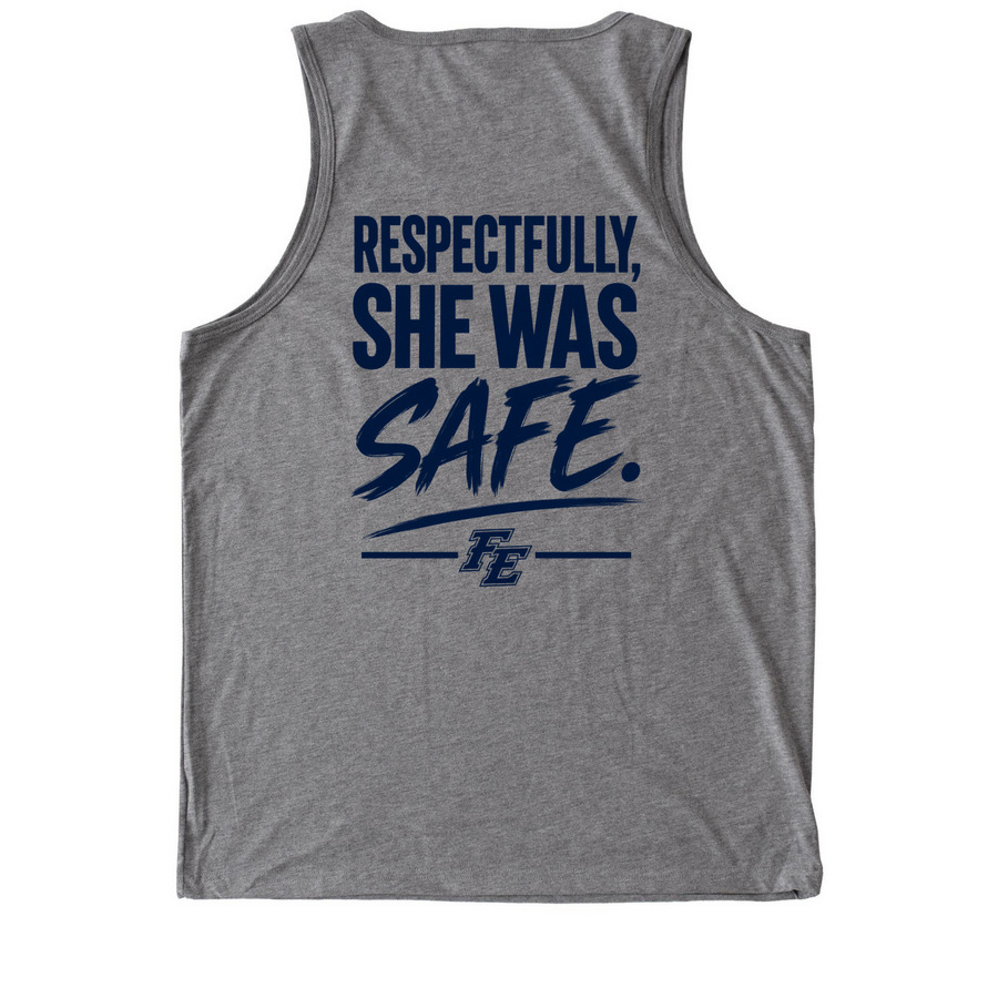 Florida Elite - Safe, a Aluminum Grey Allmade Eco Triblend Tank (back-view)