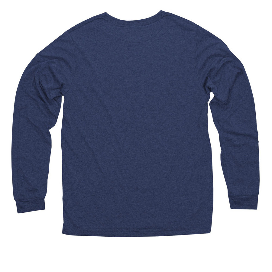 The classic Skydog T forever, a Vintage Navy Triblend Long Sleeve Tee (back-view)