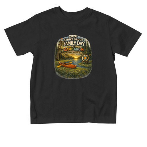 Toddler 2026 Camp Grom Family Day Shirt, a Black Toddler Tee