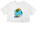 Key Around the World, a White Women?s Cropped Cotton Tee