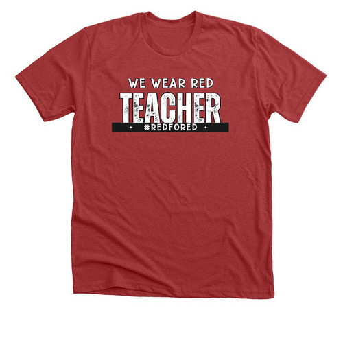 Teacher, a Heather Canvas Red Premium Unisex Tee