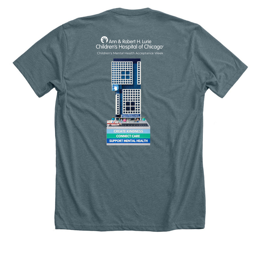 Build Acceptance | Break the Stigma, a Heather Slate Premium Unisex Tee (back-view)