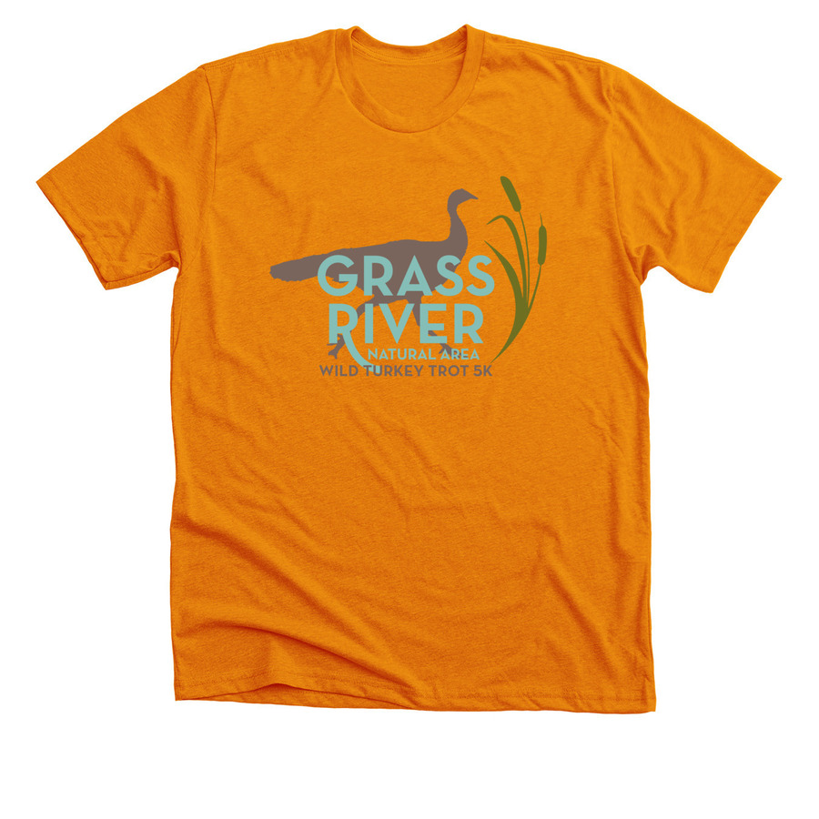 Wild Turkey Trot 5k, a Heather Orange Premium Unisex Tee
