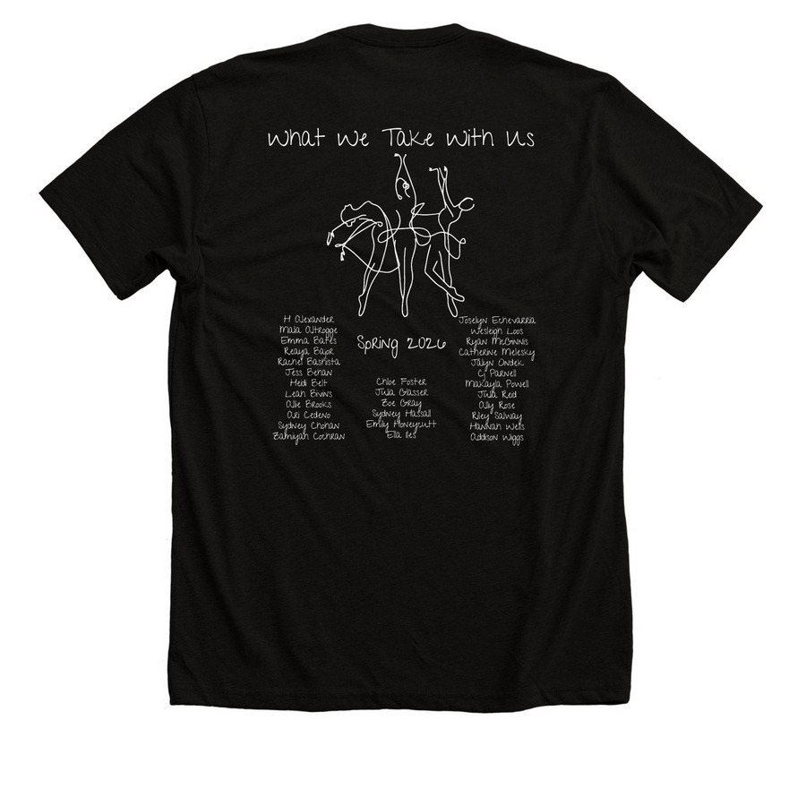 What We Take With Us, a Solid Black Blend Premium Unisex Tee (back-view)