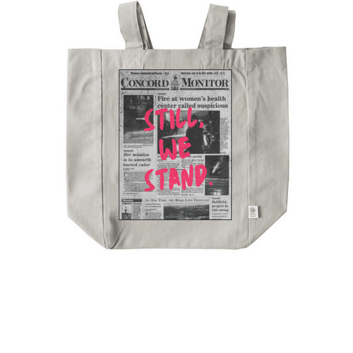 "Still, We Stand." Tote, a Natural Recycled Cotton Tote Bag