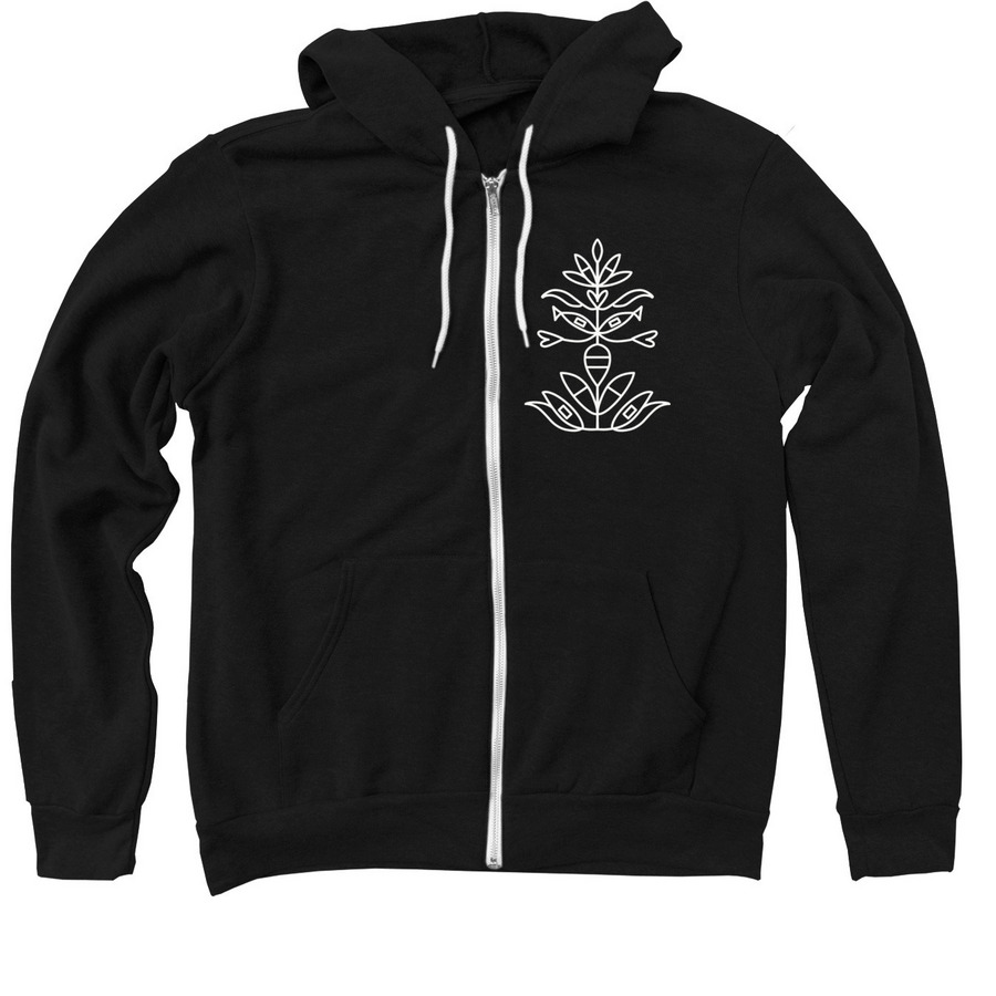 Wi Bugs, a Black Zip Up Hoodie