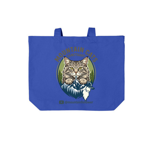 Mountain Cats tote bag, a True Royal Cotton Canvas Tote Bag