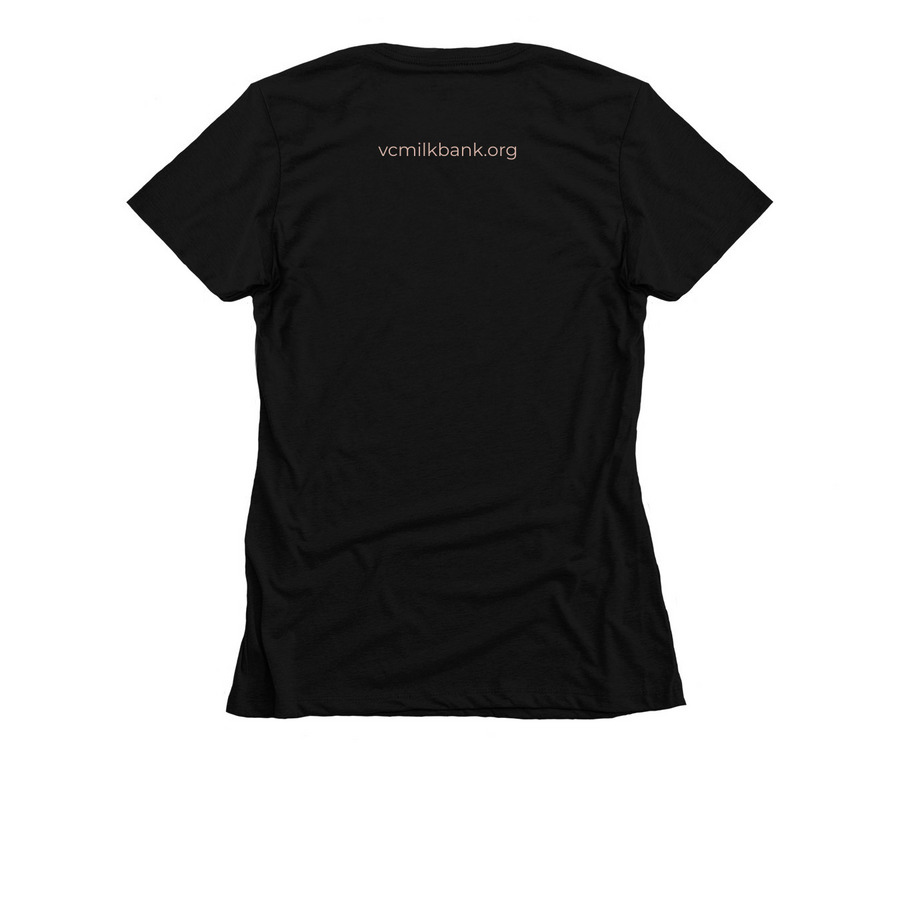 Milk Donor Mama Tees, a Black Women's Slim Fit Tee (back-view)