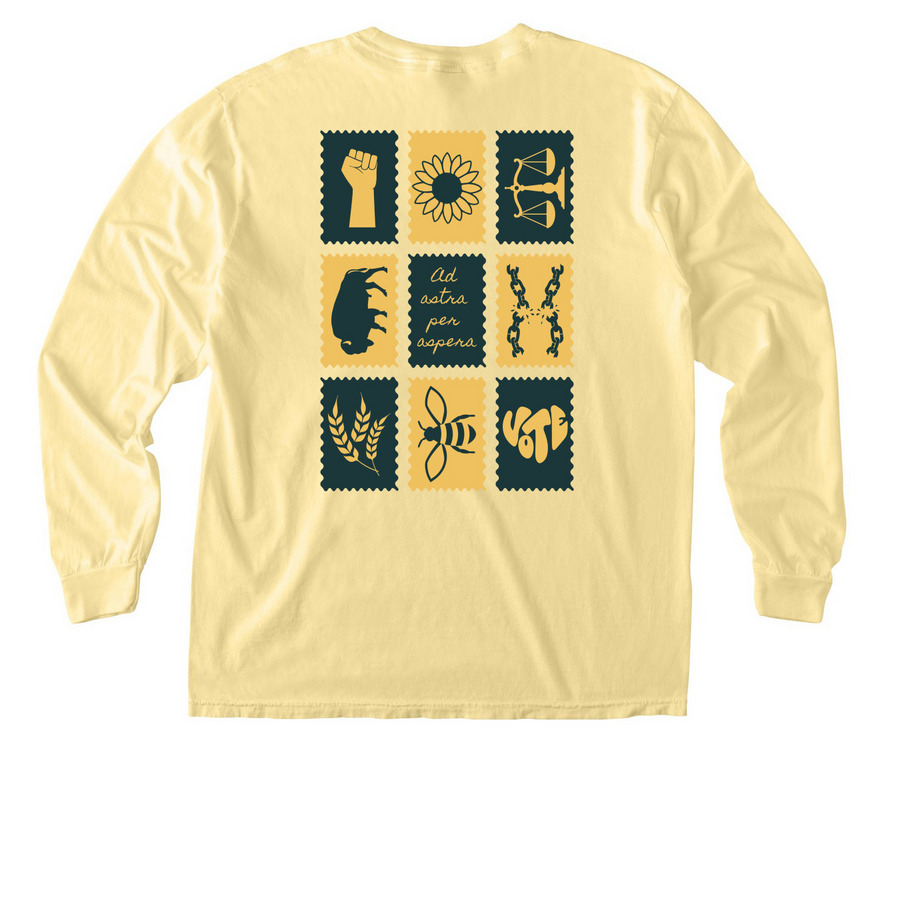 Ad Astra Per Aspera, a Butter Comfort Colors Long Sleeve Pocket Tee (back-view)
