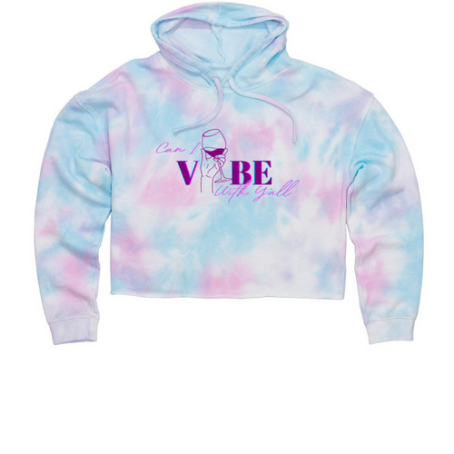 Wine Down With Us&nbsp;, a Cotton Candy Women?s Tie Dye Cropped Hoodie