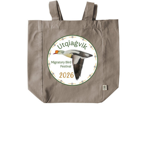 Utqiagvik Migratory Bird Fest '26 Tote Bags, a Pumice Recycled Cotton Tote Bag