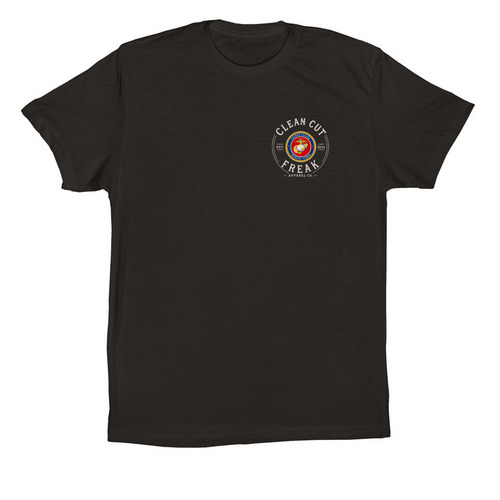 USMC Veteran, a Black Premium Cotton Tee