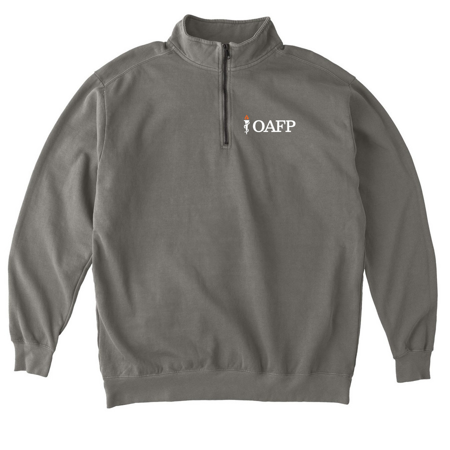 OAFP Logo Gear, a Grey Comfort Colors Quarter Zip Pullover