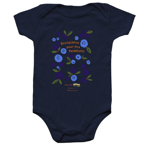 Blueberries Don't Pick Themselves - Baby, a Navy Infant Onesie