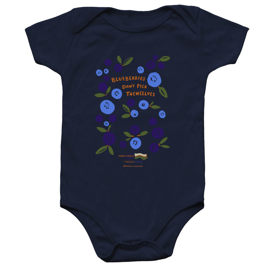 Blueberries Don't Pick Themselves - Baby, a Navy Infant Onesie