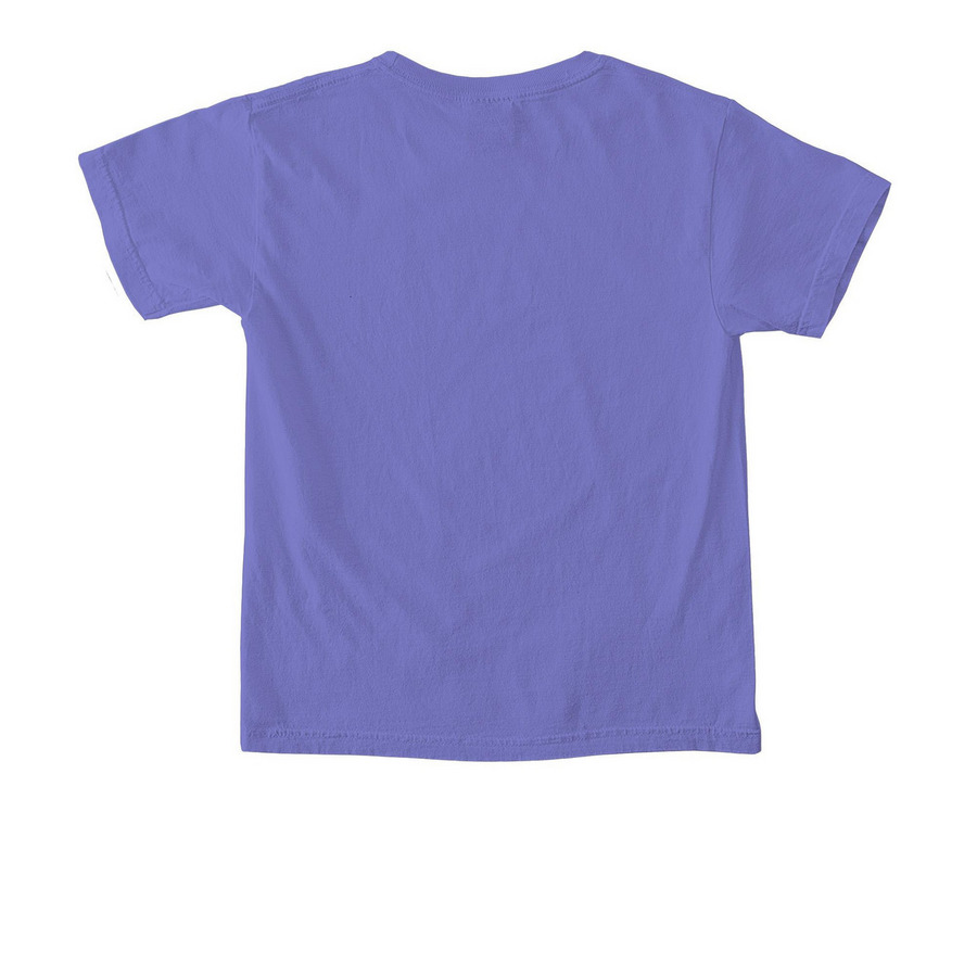 Doodle Sticker CCAM Tee, a Violet Comfort Colors Youth Tee (back-view)