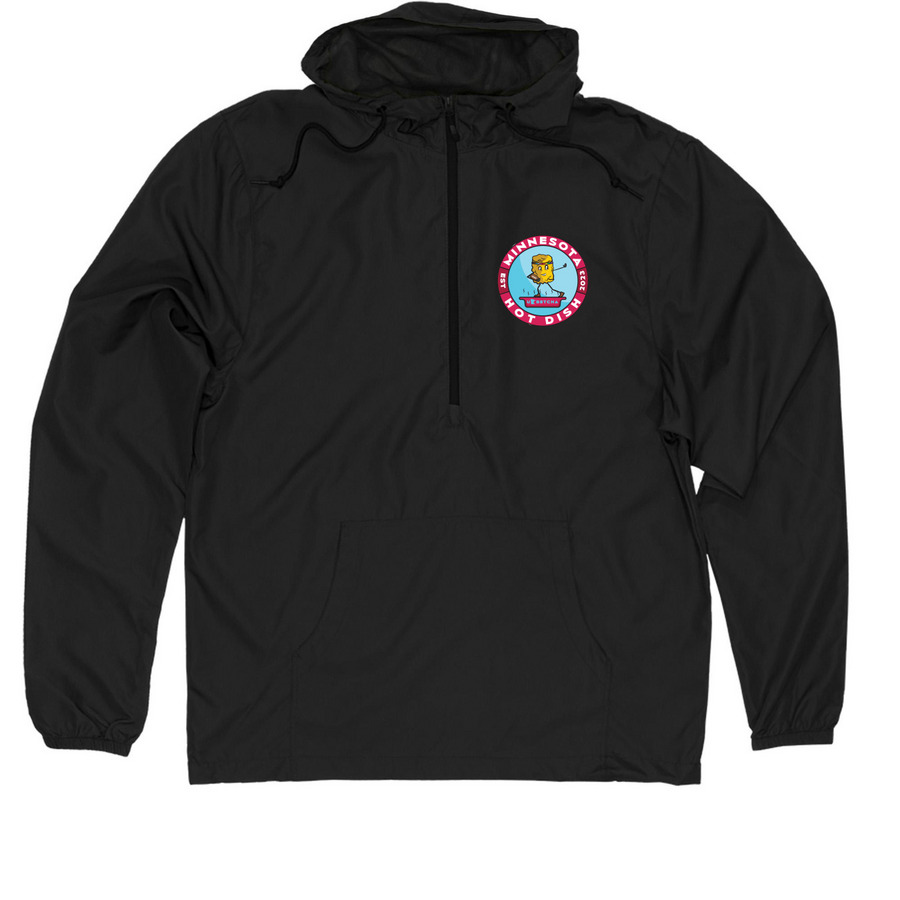 MN Hot Dish Windbreaker, a Black Quarter-Zip Windbreaker