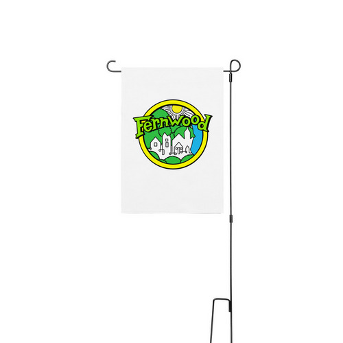 Fernwood Yard Flags, a White 12" x 18" Yard Flag with Stake