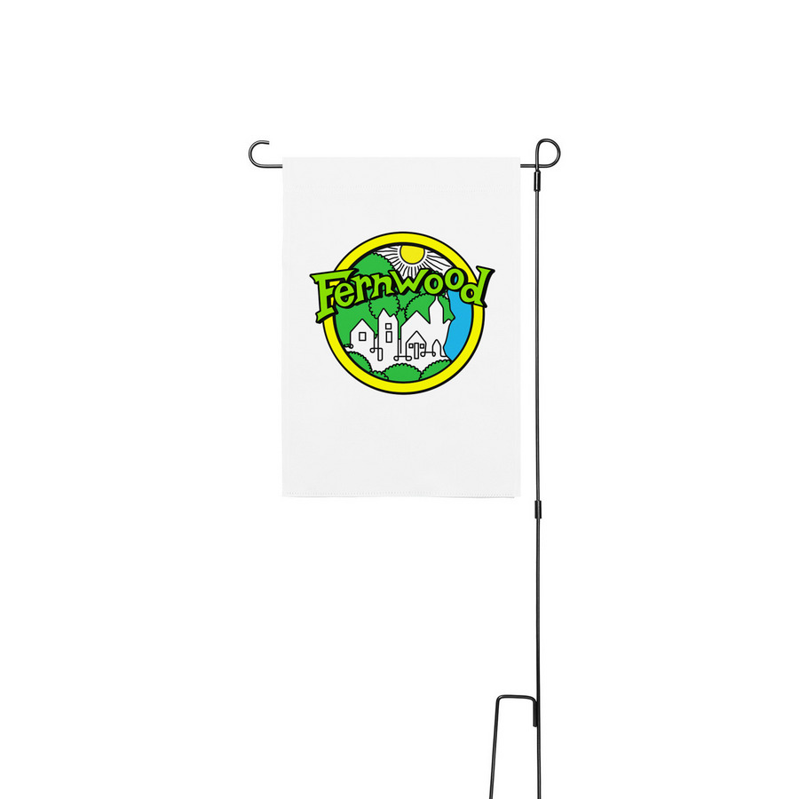 Fernwood Yard Flags, a White 12" x 18" Yard Flag with Stake