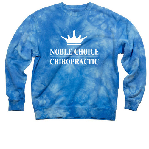 Tie Dye white logo, a Aqua Blue Tie Dye Crewneck Sweatshirt
