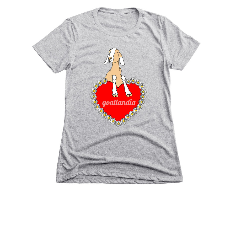 Chanel, Daisies & Hearts, a Dark Heather Grey Women's Slim Fit Tee