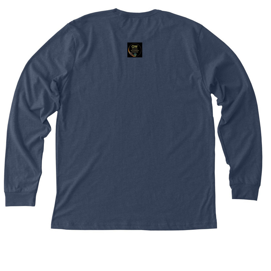 Jesus is the Co-Signer, a Heather Navy Premium Long Sleeve Tee (back-view)
