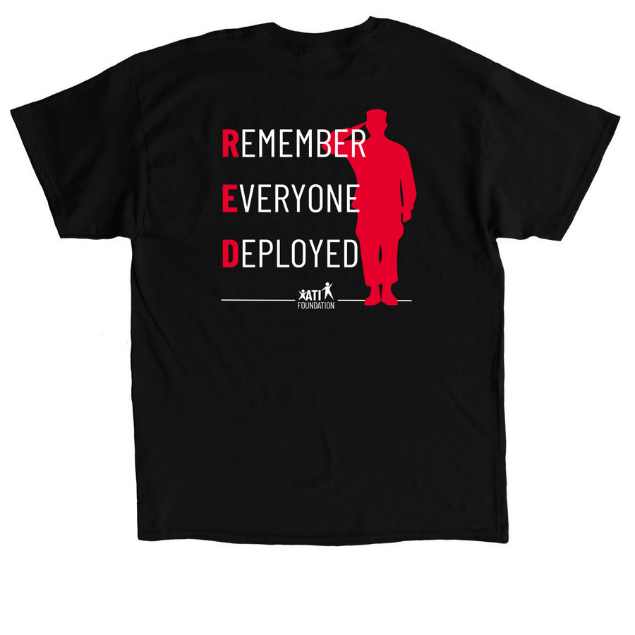 RED Campaign - Red & Black Design, a Black Classic Unisex Tee (back-view)