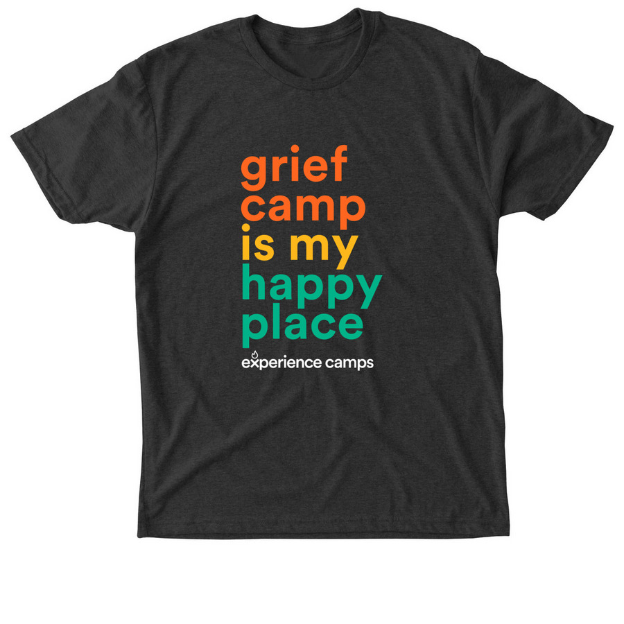 Grief Camp is My Happy Place, a Vintage Black Triblend Unisex Tee